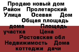 Продаю новый дом › Район ­ Пролетарский  › Улица ­ 2-Осевая  › Дом ­ 10 › Общая площадь дома ­ 70 › Площадь участка ­ 4 › Цена ­ 6 000 000 - Ростовская обл. Недвижимость » Дома, коттеджи, дачи продажа   